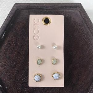 NEW 2 Chic Set of 3 Petite Post Earrings